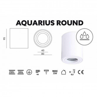 LED svietidlo AQUARIUS IP44 ROUND biele