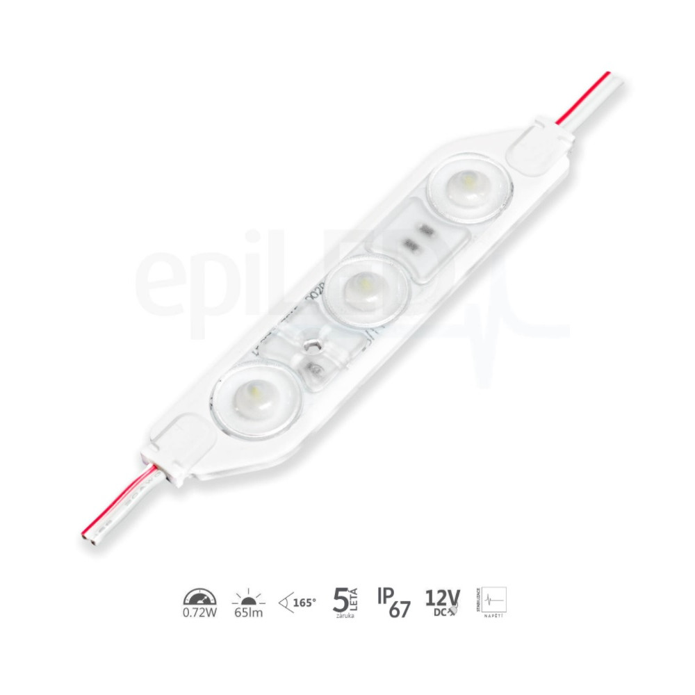 epiLED – LED modul Luno 0.72 – 0.72W – IP67 – 12V DC – Červená farba svetla