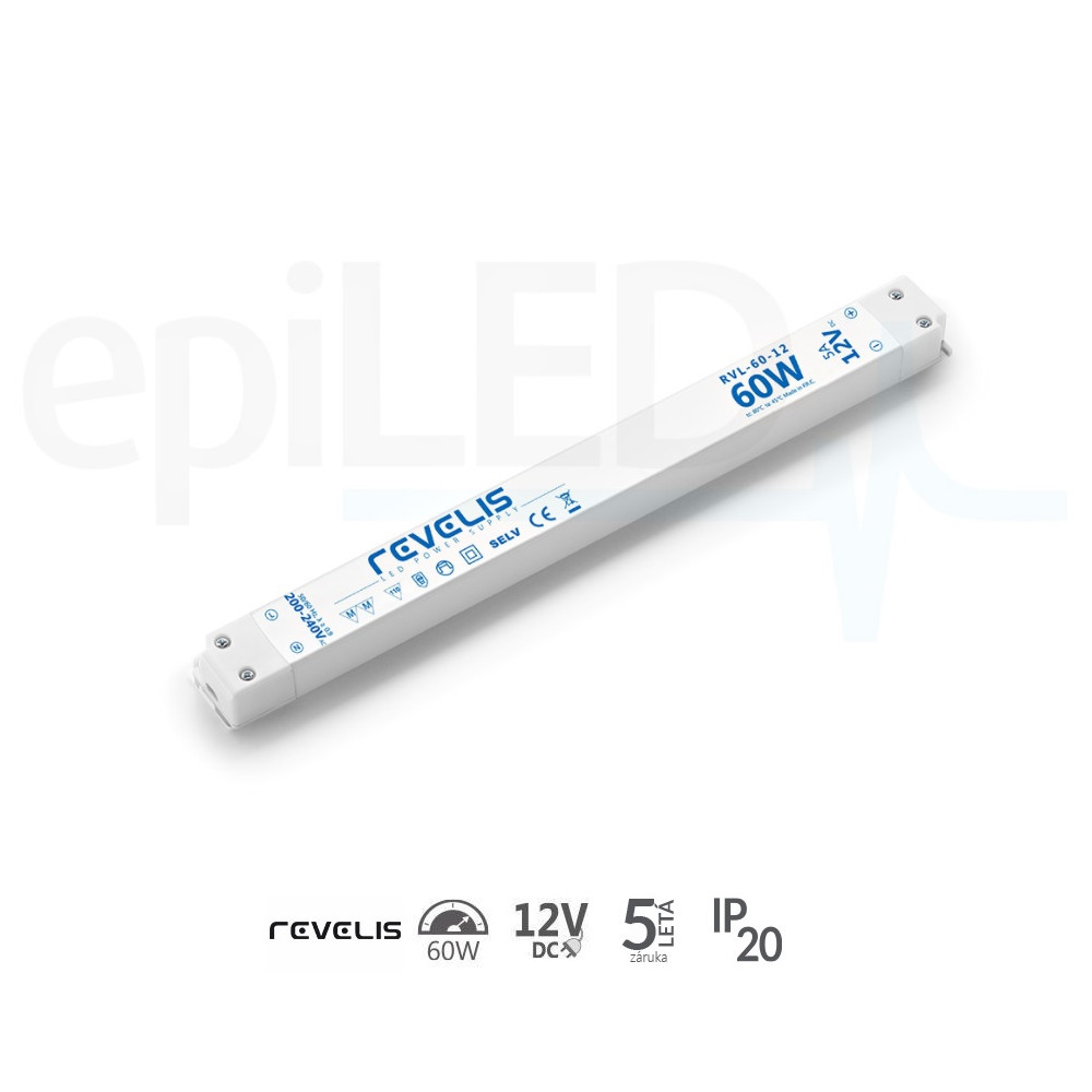 REVELIS - napájací zdroj typ RVL-60-12 – 60W - 12V DC