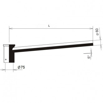 Oceľový výložník na oceľový stĺp typ EK-4/1/0,5/5 (75mm)