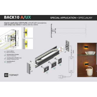 1m Profil LED BACK10 A/UX