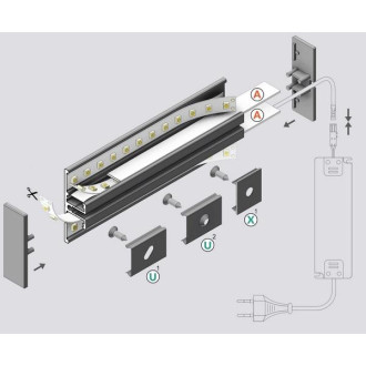 1m Profil LED BACK10 A/UX