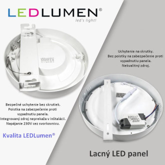 16W LED panel 112x112mm, Teplá biela