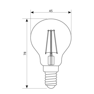 Žiarovka LED 4W, E14, 3000K, 230V, LED filament, globo