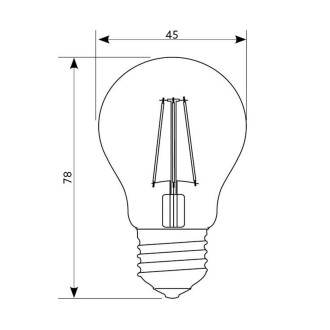 Žiarovka LED 4W, E27, 3000K, 230V, LED filament, globo