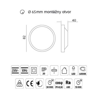 LED svietidlo HALO 5W 4000K