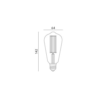 Žiarovka LED 7W, E27, 3000K, 230V retro LED filament