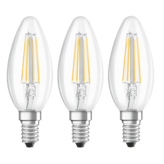 3PAK LED žiarovka E14 B35 4W  40W 470lm 2700K Teplé 300° vlákno OSRAM