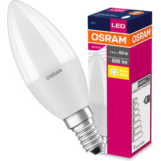 LED žiarovka E14 B35 7W  60W 806lm 2700K Warm 200° OSRAM Value