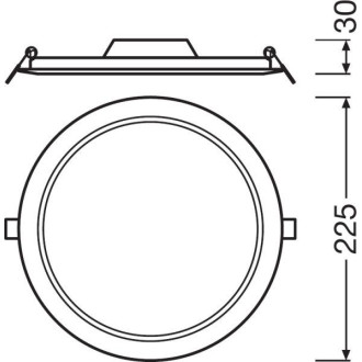 Zapustený LED panel 18W 6500K DOWNLIGHT Slim DN210 LEDVANCE kruhový