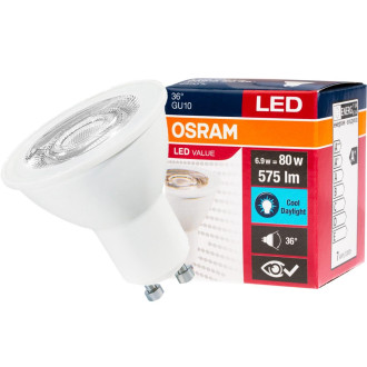 LED GU10 6,5W  80W 575lm 6500K Cold 36° OSRAM Value