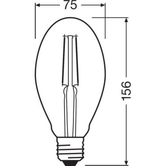 LED žiarovka E27 OVAL 4,5W  40W 470lm 2500K Warm 360° OSRAM Vintage 1906