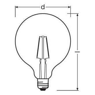 LED žiarovka E27 G125 2,5W  22W 225lm 2500K Warm OSRAM Vintage 1906 Globe