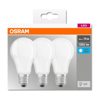 3PAK LED žiarovka E27 A60 10W  75W 1055lm 4000K Neutrálna 200° pätica OSRAM