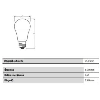 LED žiarovka E27 A40 5,5W  40W 470lm 2700K Warm 200° OSRAM