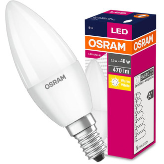 LED žiarovka E14 B35 5,7W  40W 470lm 2700K Warm 200° OSRAM Value