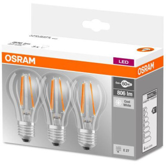 3PAK LED žiarovka E27 A60 6,5W  60W 806lm 4000K Neutrálna 360° OSRAM