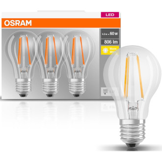 3PAK LED žiarovka E27 A60 6,5W  60W 806lm 2700K Warm 360° OSRAM