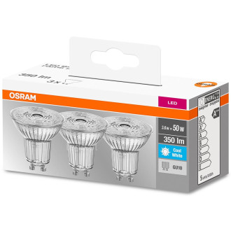 3PAK LED žiarovka GU10 4,3W  50W 350lm 4000K OSRAM BASE