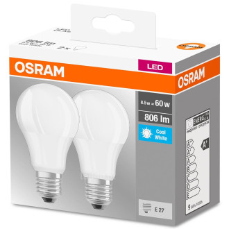 2PAK LED žiarovka E27 A60 8,5W  60W 806lm 4000K Neutral 300° OSRAM