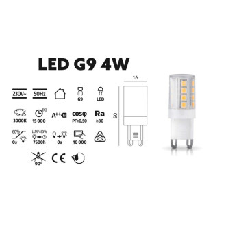 Žiarovka LED G9 4W 4000K 350LM