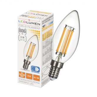 LED žiarovka 6W Filament Teplá biela E14