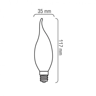 LED žiarovka 6W Filament sviečka Teplá biela E14