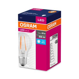 LED žiarovka E27 A60 7W  60W 806lm 4000K Neutrálne 300° vlákno OSRAM