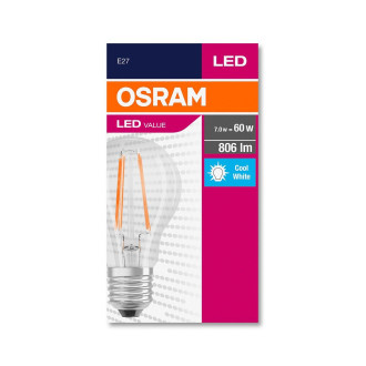 LED žiarovka E27 A60 7W  60W 806lm 4000K Neutrálne 300° vlákno OSRAM