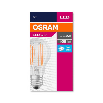 LED žiarovka E27 A60 8W  75W 1055lm 4000K Neutrálne 300° vlákno OSRAM