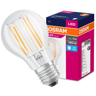 LED žiarovka E27 A60 8W  75W 1055lm 4000K Neutrálne 300° vlákno OSRAM