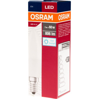 LED žiarovka E14 B35 8W  60W 806lm 6500K Cold OSRAM Value