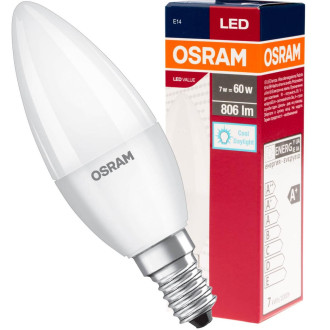 LED žiarovka E14 B35 8W  60W 806lm 6500K Cold OSRAM Value