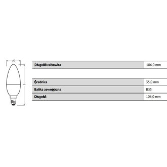 4PAK LED žiarovka E14 B35 5,7W  40W 470lm 4000K Neutral OSRAM Base