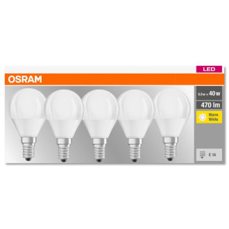 5PAK LED žiarovka E14 P45 5W  40W 470lm 2700K teplá pätica OSRAM