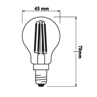 5PAK LED žiarovka E14 P45 4W  40W 470lm 2700K Teplé vlákno OSRAM Base