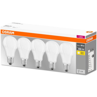 5PAK LED žiarovka E27 A60 8,5W  60W 806lm 2700K Warm 300° OSRAM Base