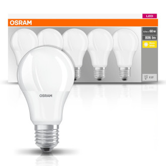 5PAK LED žiarovka E27 A60 8,5W  60W 806lm 2700K Warm 300° OSRAM Base