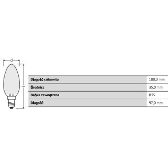 3PAK LED žiarovka E14 B35 4,5W  40W 470lm 2700K Teplé 300° vlákno OSRAM