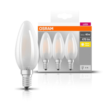 3PAK LED žiarovka E14 B35 4,5W  40W 470lm 2700K Teplé 300° vlákno OSRAM