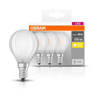 3PAK LED žiarovka E14 P45 4W  40W 470lm 2700K teplá pätica OSRAM