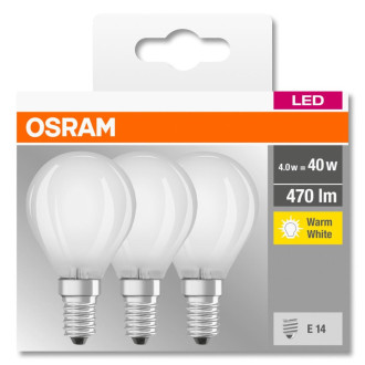 3PAK LED žiarovka E14 P45 4W  40W 470lm 2700K teplá pätica OSRAM