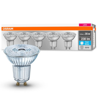 5PAK LED žiarovka GU10 2,6W  35W 230lm 4000K Neutrálna 36° pätica OSRAM