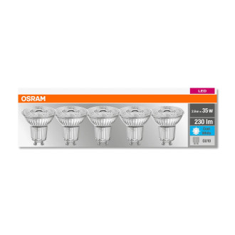 5PAK LED žiarovka GU10 2,6W  35W 230lm 4000K Neutrálna 36° pätica OSRAM