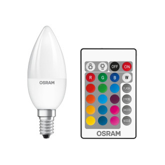 LED žiarovka E14 B35 4,2W  25W 250lm RGBW 180° OSRAM Star + PILOT