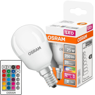 LED žiarovka E14 P45 4,5W  25W 250lm RGBW 200° OSRAM Star + PILOT