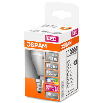 LED žiarovka E14 P45 5,5W  40W 470lm RGBW 200° OSRAM Star + Pilot