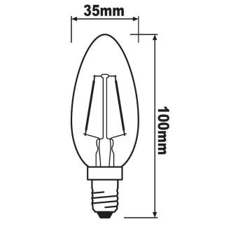 LED žiarovka E14 B35 2,5W  22W 220lm 2400K Teplé 360° vlákno OSRAM Vintage 1906