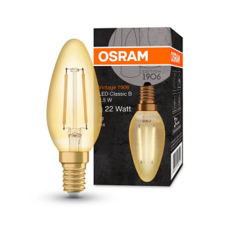 LED žiarovka E14 B35 2,5W  22W 220lm 2400K Teplé 360° vlákno OSRAM Vintage 1906