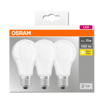 3PAK LED žiarovka E27 A60 10W  75W 1055lm 2700K Warm 200° OSRAM Base